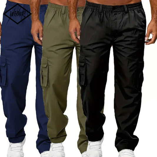 Pantalón Cargo Hombre Multibolsillos - Pantalón Casual Holgado Primavera