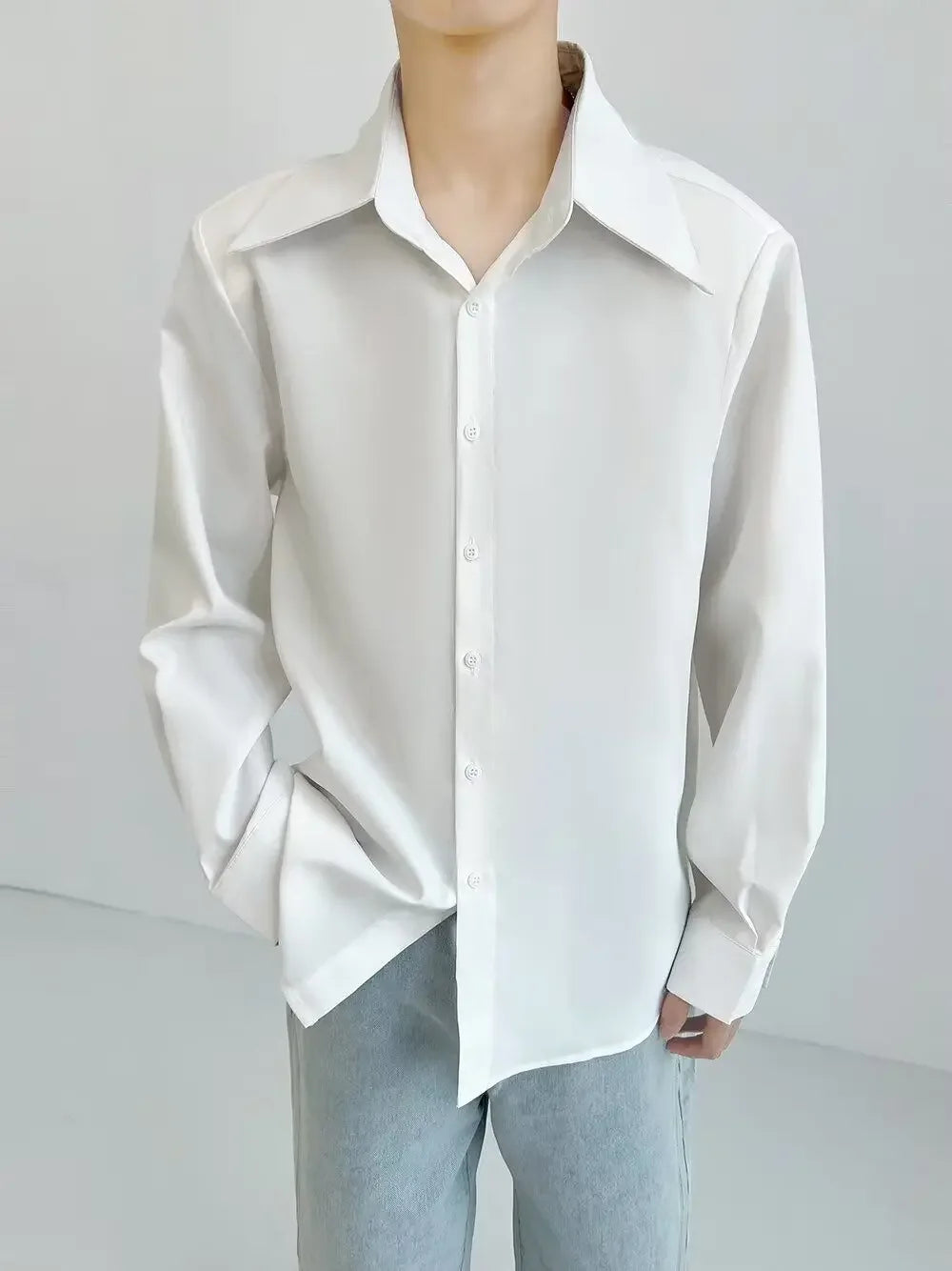 Camisa Hombre Casual Suelta Otoño - Manga Larga Trendy Brands Ins Joven