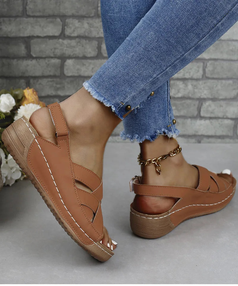 Sandalias Cuña Mujer Casual Verano - Zapatos Tacón Ligeros Cómodos