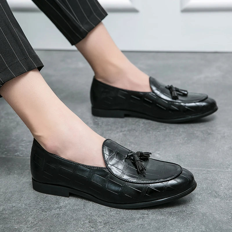 Zapatos Boda Hombre Loafers Borlas - Cuero Slip-On Vestir Business Estilo Británico Formal