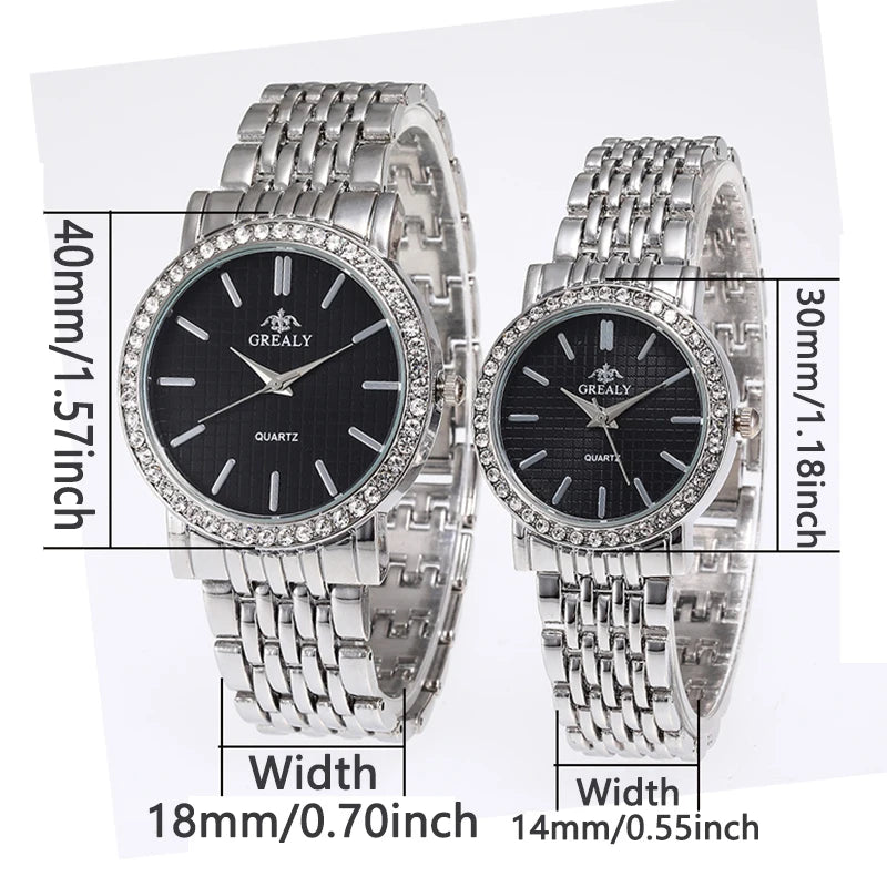 Reloj Pulsera Mujer Diamantes - Números Romanos Acero Pareja