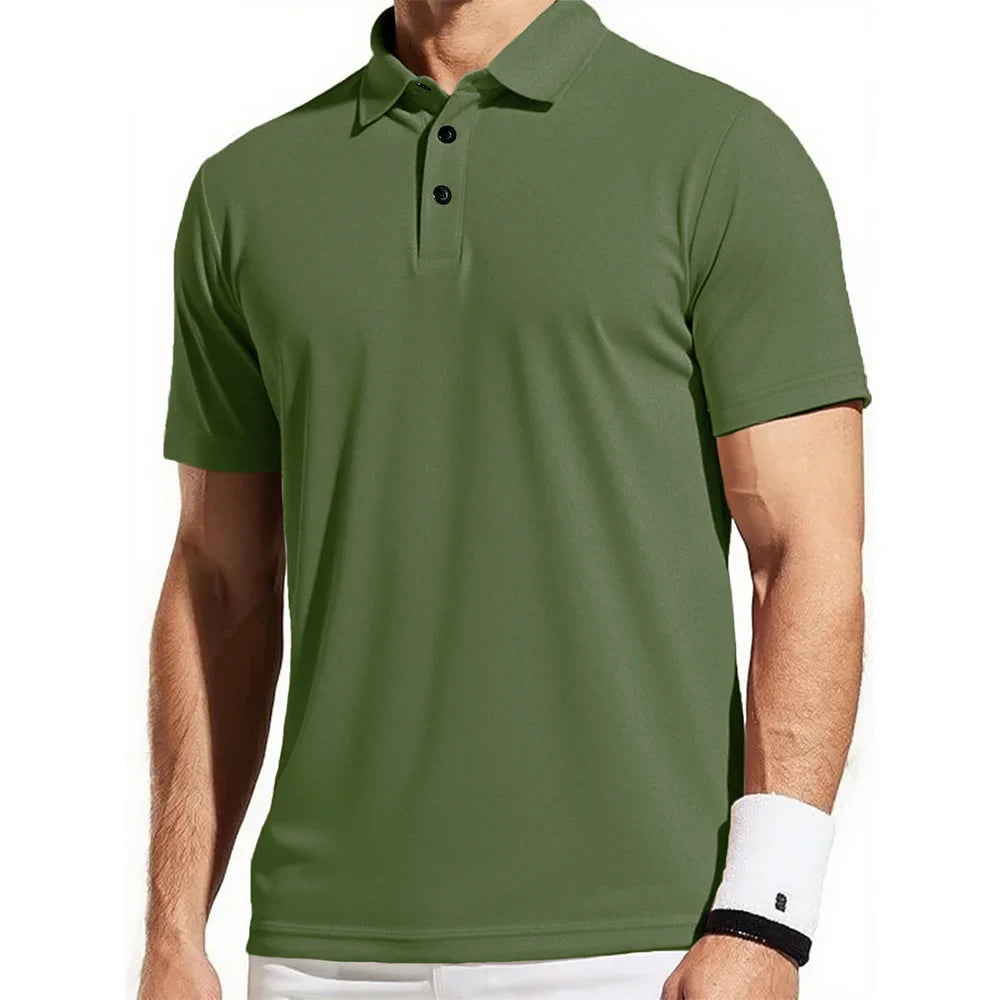 Polo Hombre Secado Rápido Casual - Poliéster Cuello Tenis Manga Corta Ligero Transpirable
