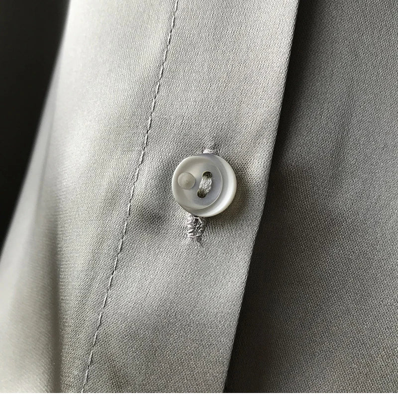 Camisa Satén Mujer Vintage - Blusa Holgada Primavera 2025