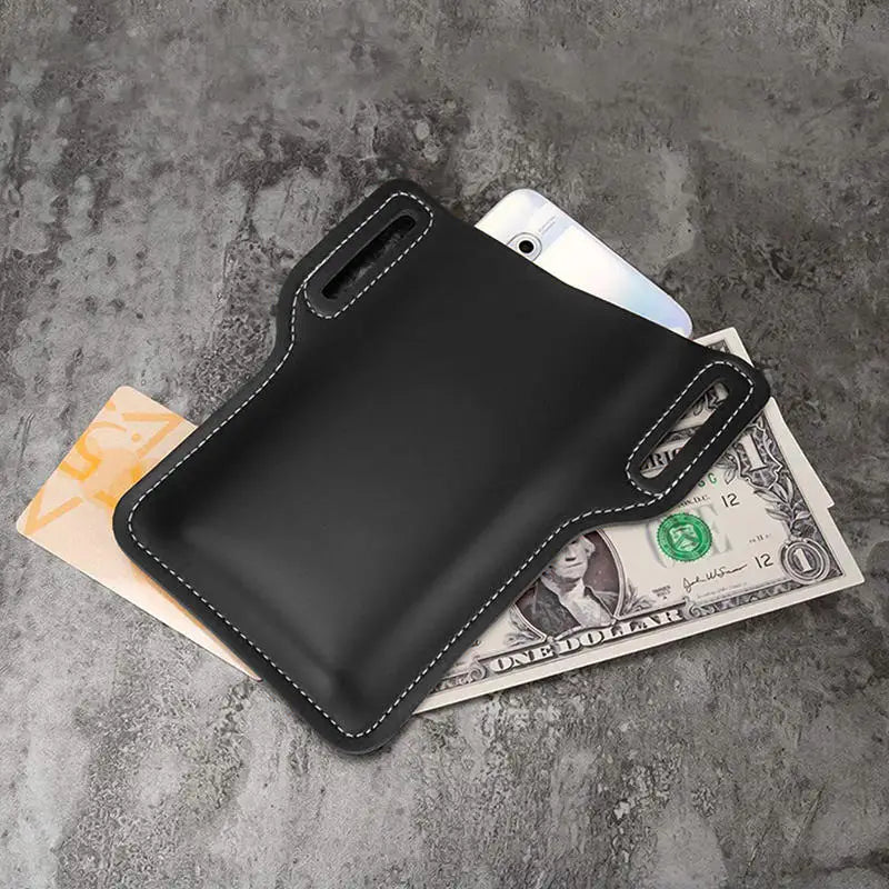 Bolsa Cinturón Cuero Vintage Hombre - Funda Móvil Clip Viaje Hiking Riñonera