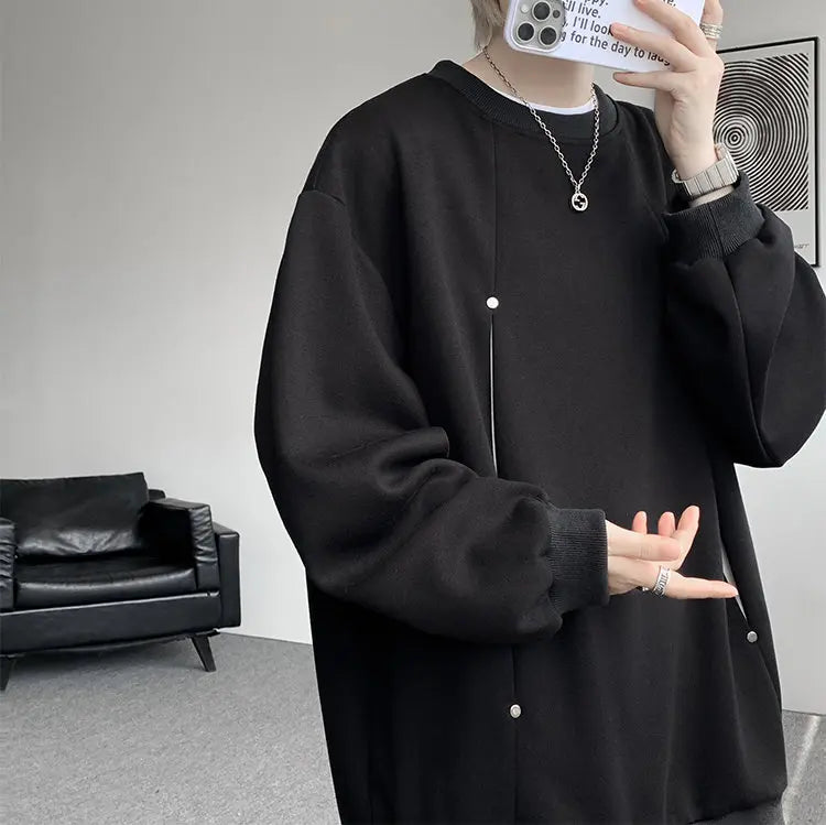 Sudadera Hombre Otoño Invierno - Hoodie Cuello Redondo Casual Outdoor