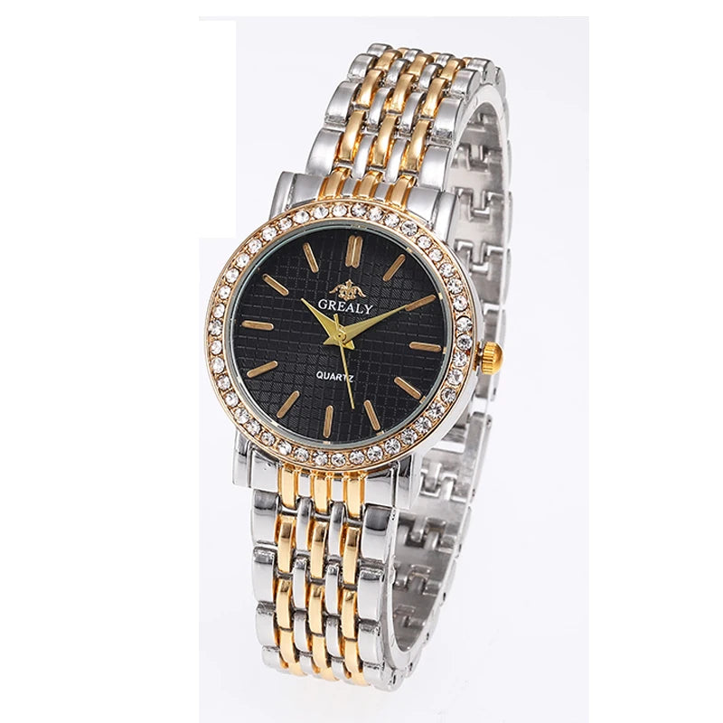 Reloj Pulsera Mujer Diamantes - Números Romanos Acero Pareja