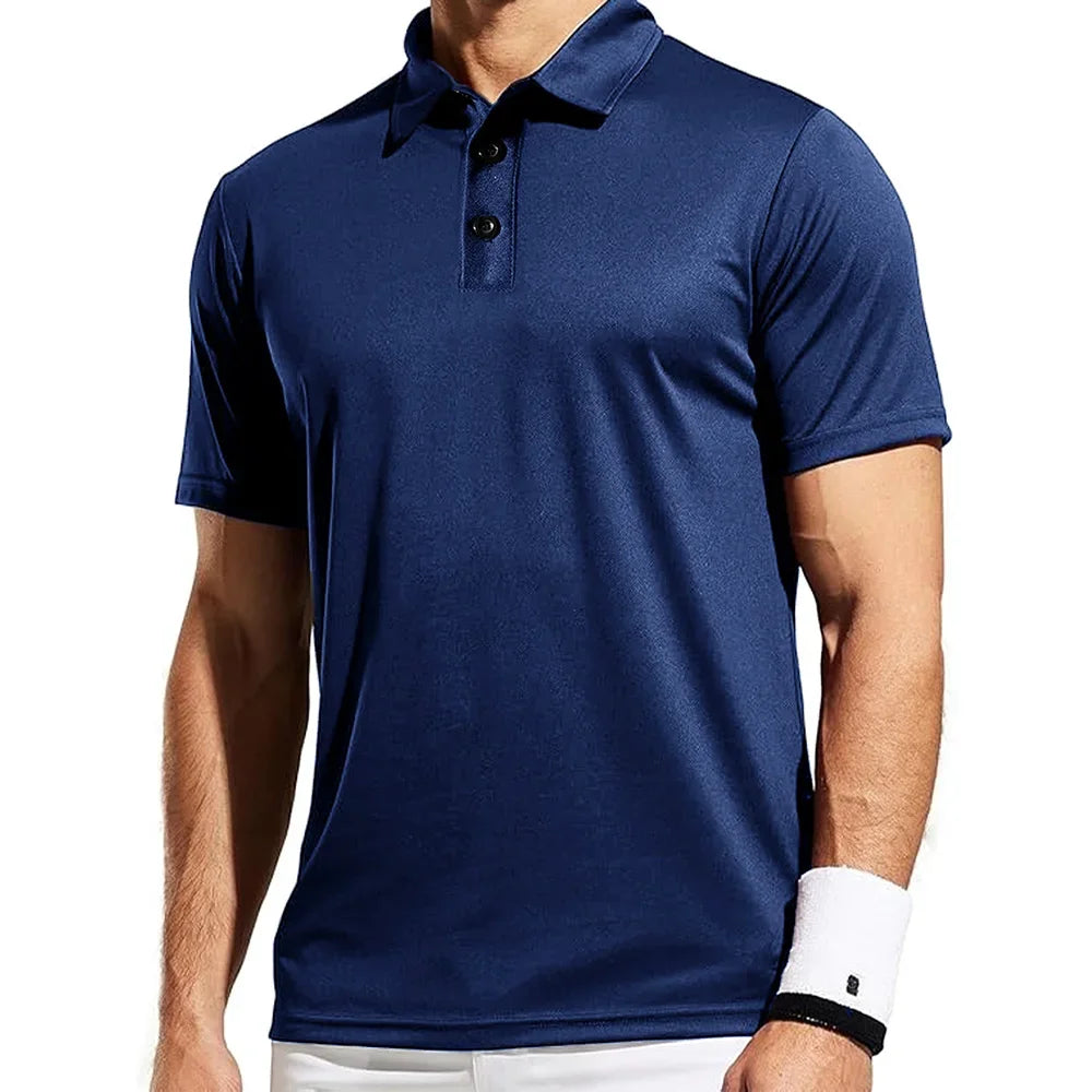 Polo Hombre Secado Rápido Casual - Poliéster Cuello Tenis Manga Corta Ligero Transpirable