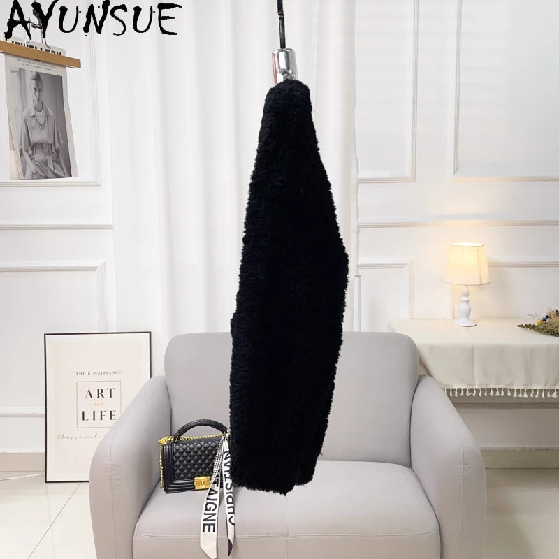 Chaqueta Lana Mujer Natural - Chaqueta Cordero Cuello V Media Largo 2025