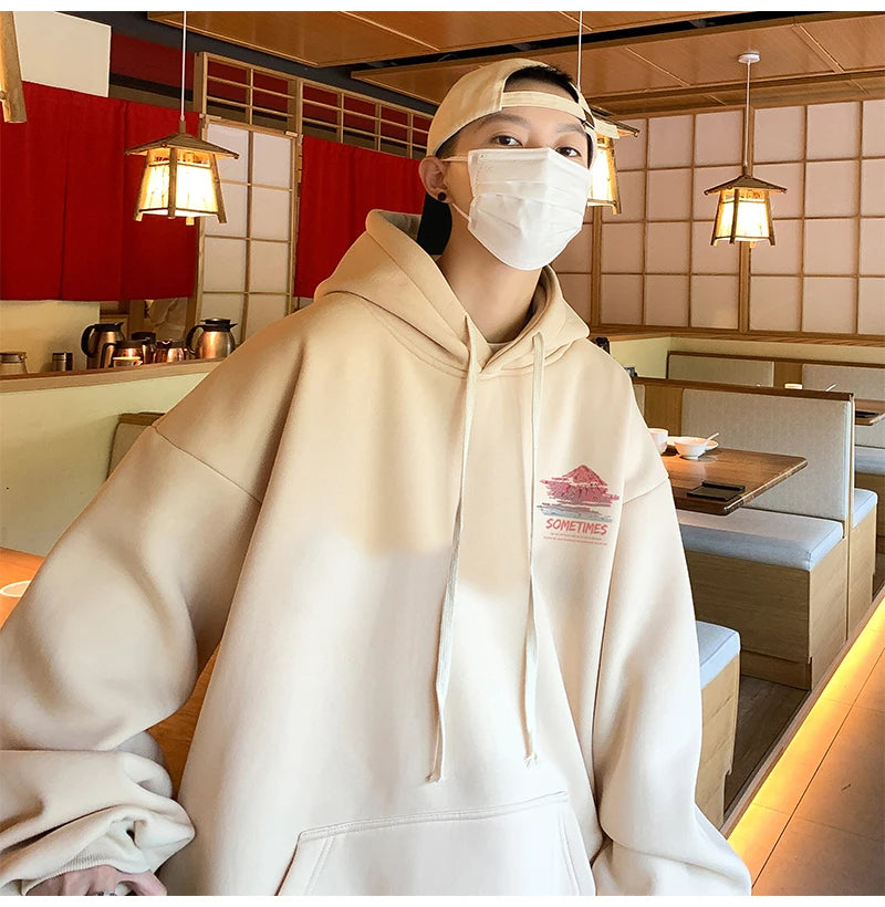 Sudadera Hombre Oversized Blanca 5XL - Hoodie Plain Casual