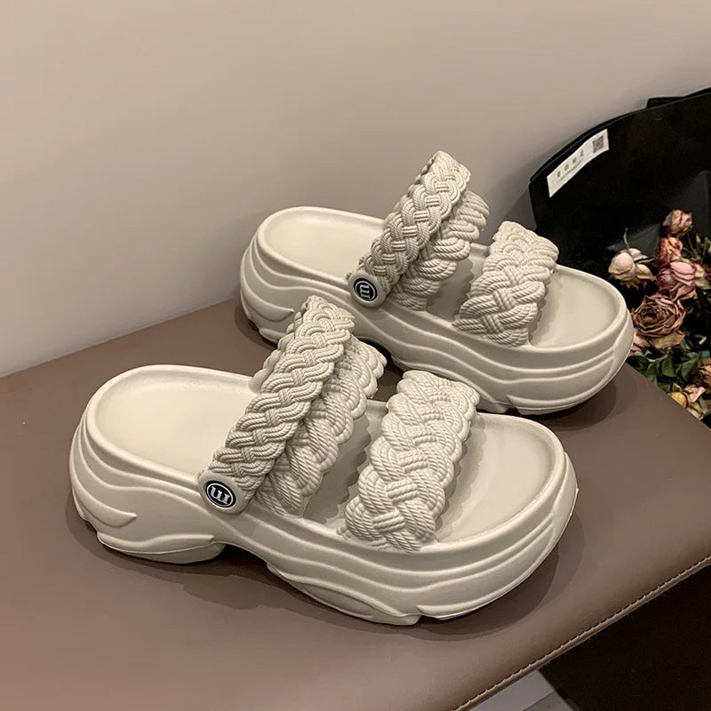 Sandalias Plataforma Mujer Playa - Chanclas Suela Gruesa Antideslizantes Ligeras Verano