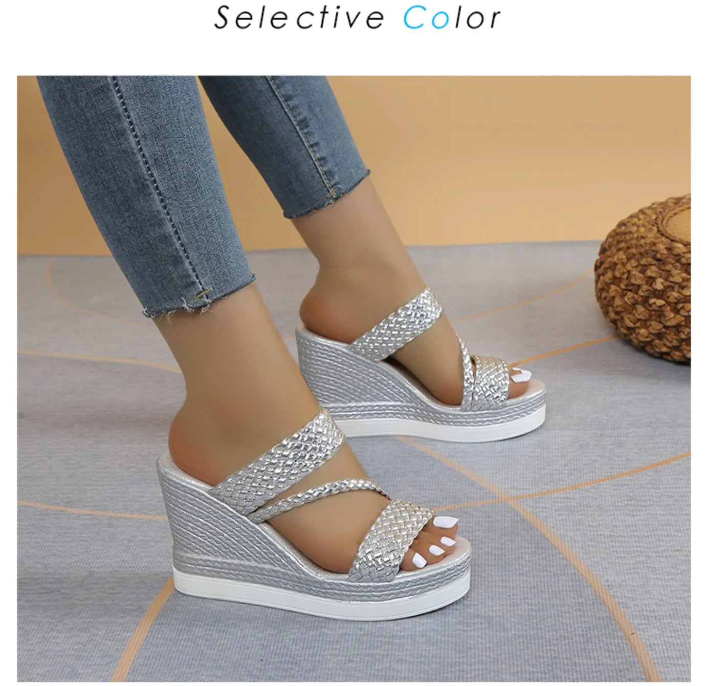 Sandalias Verano Mujer 2024 - Zapatos Playa Cuña Designer Casual Cómodas