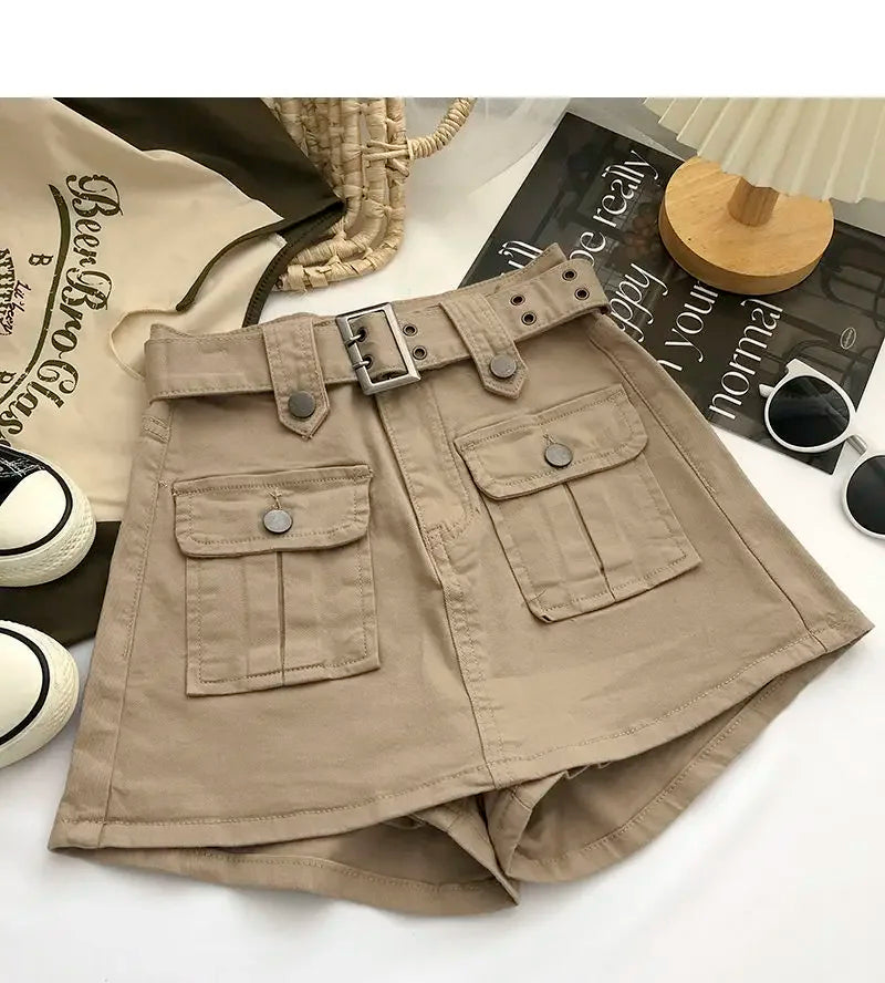 Falda Denim Mini Mujer Cargo - Falda Vaquera Bolsillos Cintura Alta 2025