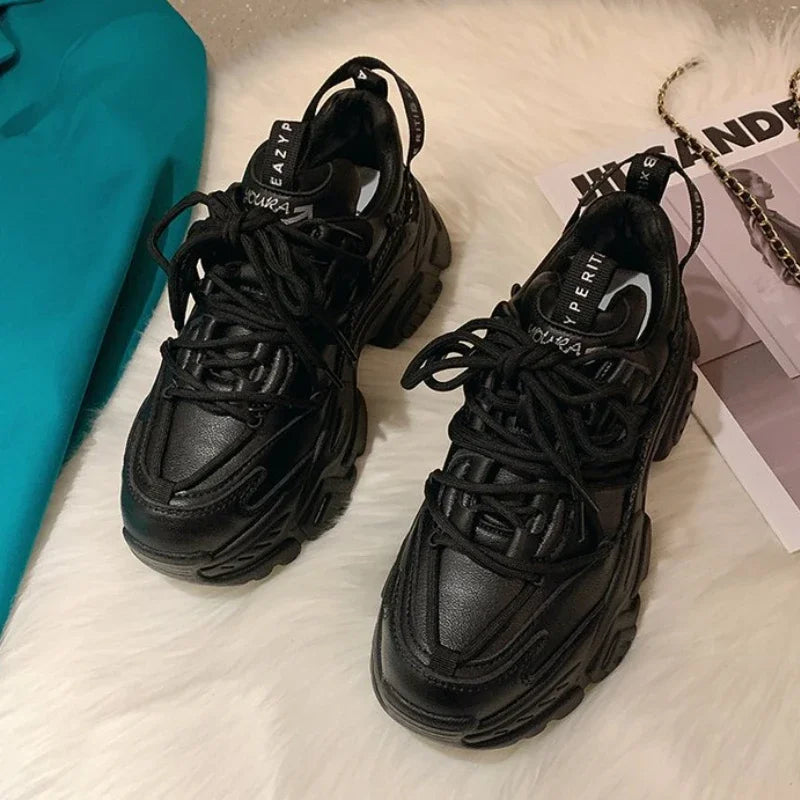 Sneakers Plataforma Chunky Mujer Blancos - Zapatillas Running Cómodas