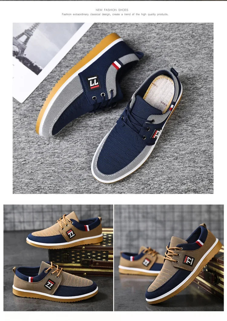 Sneakers Canvas Hombre 2024 - Zapatillas Transpirables Casual Vulcanizadas Trabajo Suela Tendón