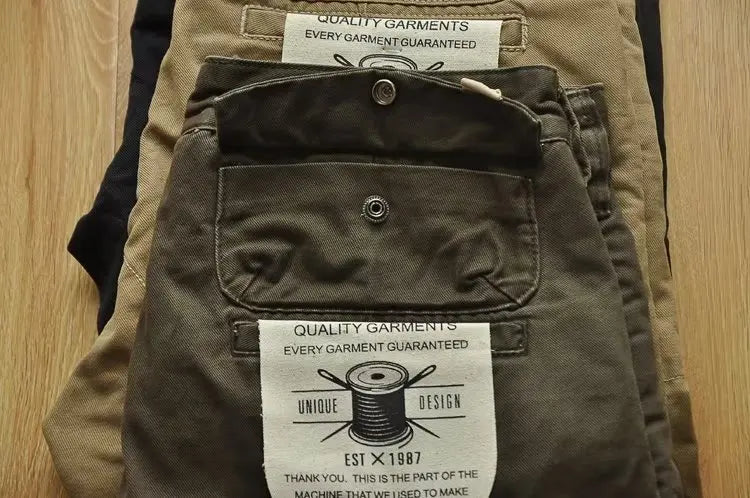 Pantalones Cargo Hombre Americano Retro - Workwear Resistentes Rectos
