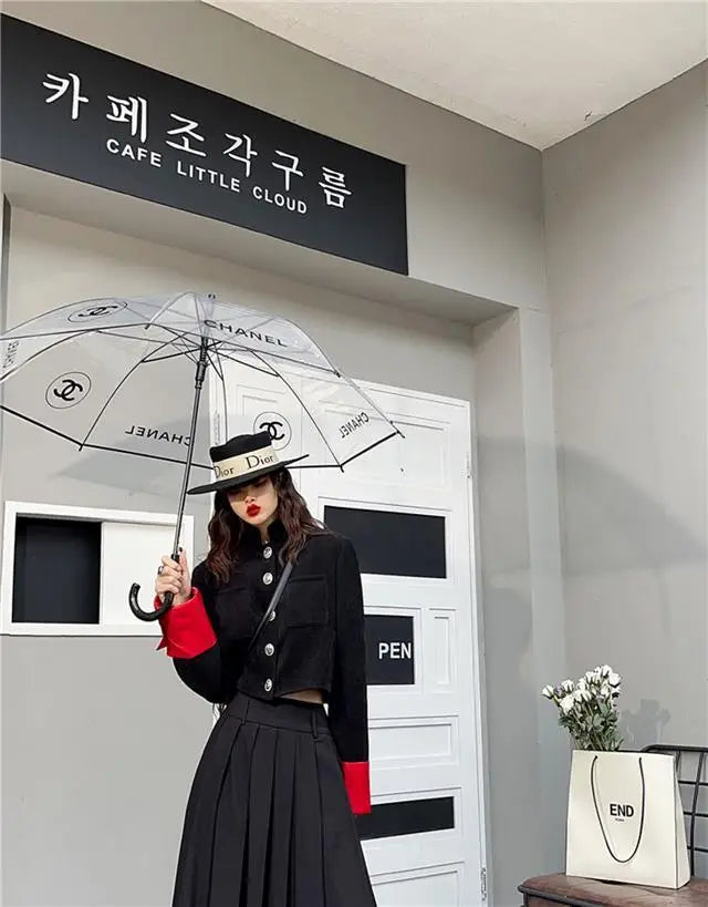 Falda Primavera Mujer Plisada Larga - Falda Color Sólido Elegante Coreana