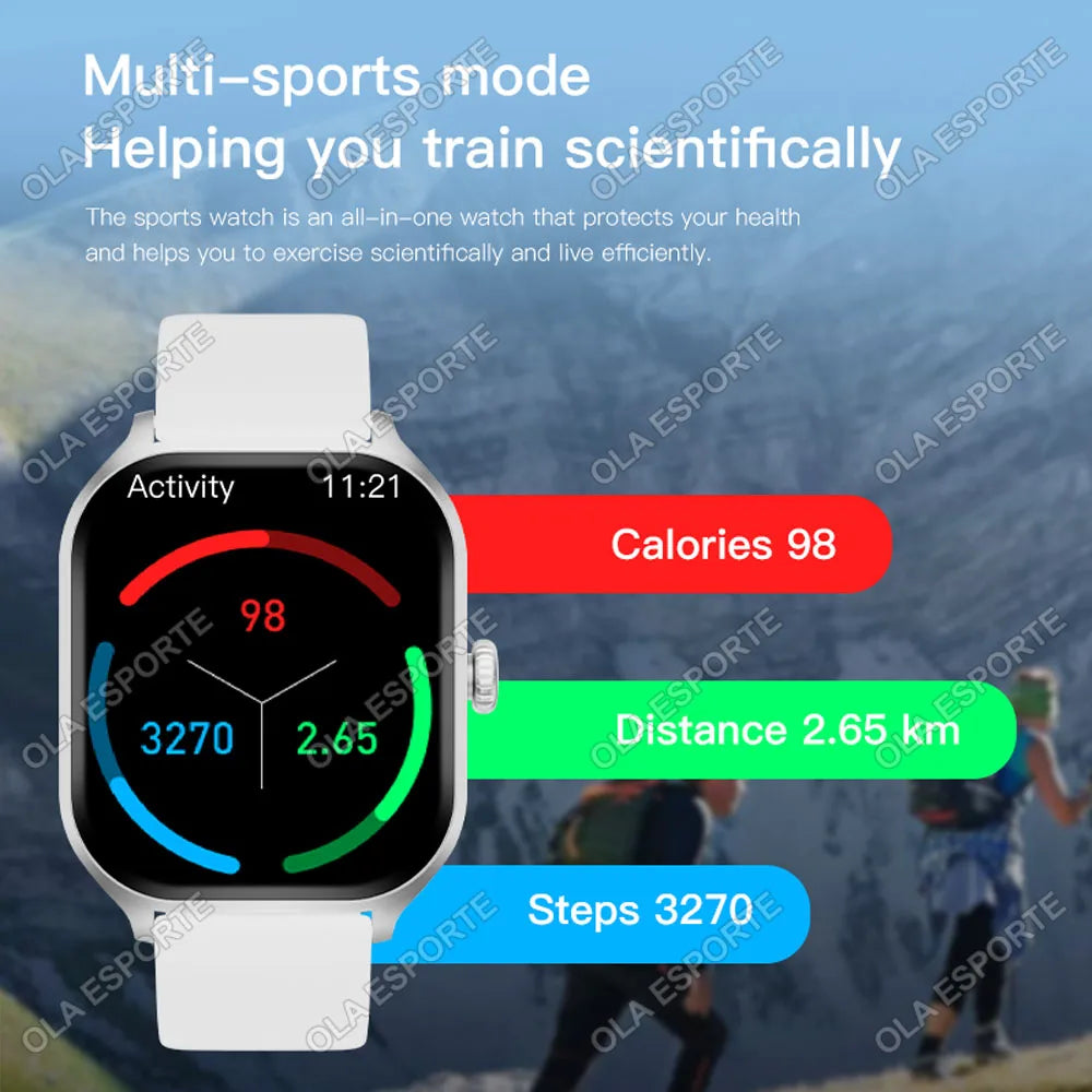 Smartwatch 2.01'' HD para Android iOS - Llamadas Bluetooth Deportivo Música