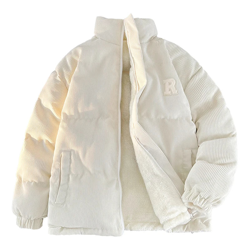 Chaqueta Hombre Invierno Pana Cordero - Parka Denim Outdoor Cálida Holgada