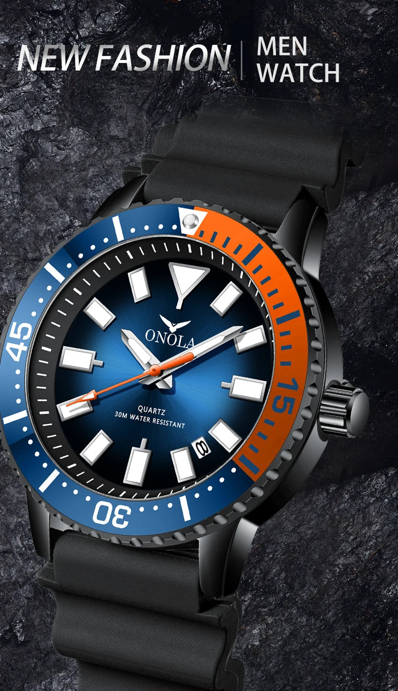 Reloj de Cuarzo ONOLA 3850 Premium para Hombre - Resistente al Agua con Calendario Luminoso