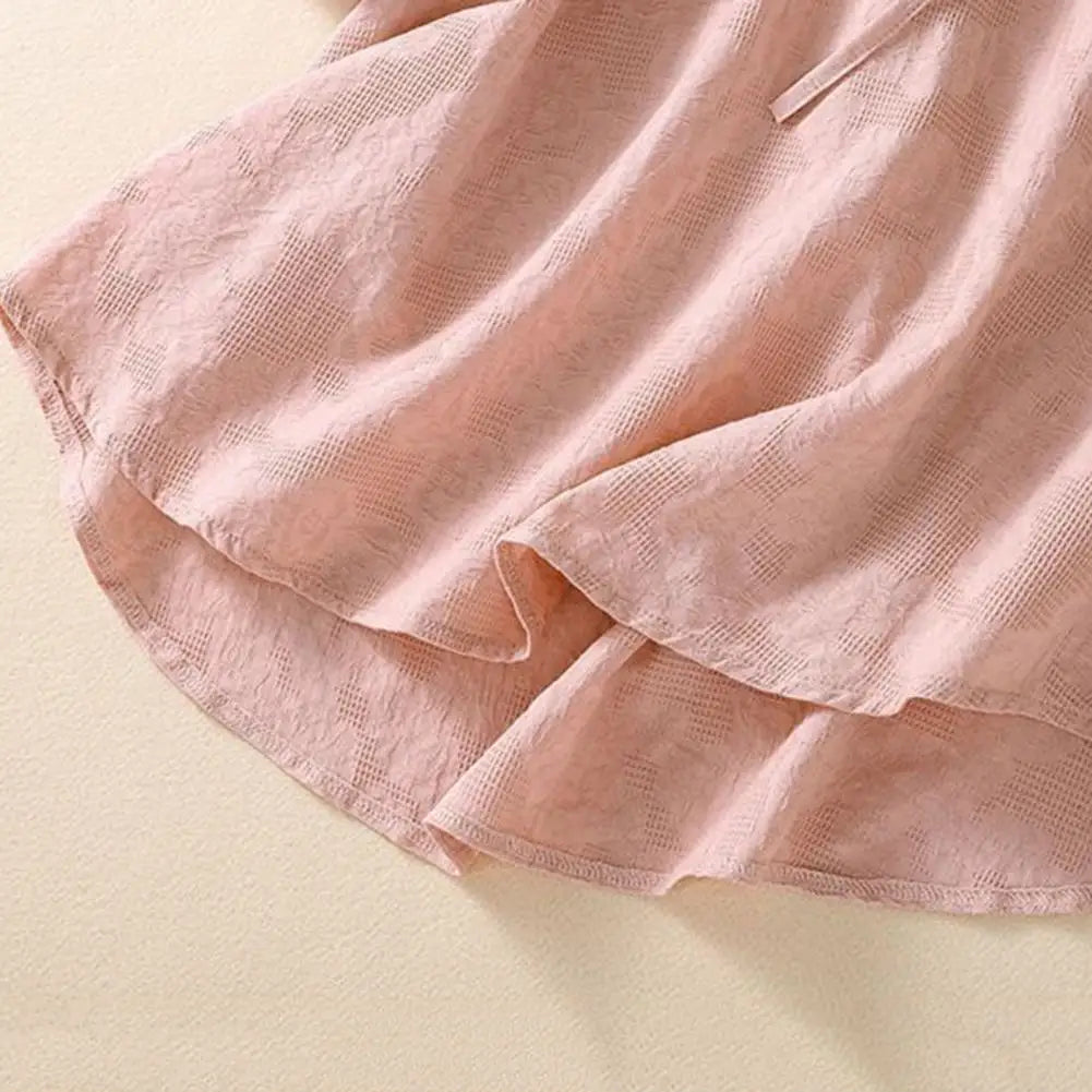 Blusa Algodón Lino Mujer Capucha - Camisa Manga Corta Verano