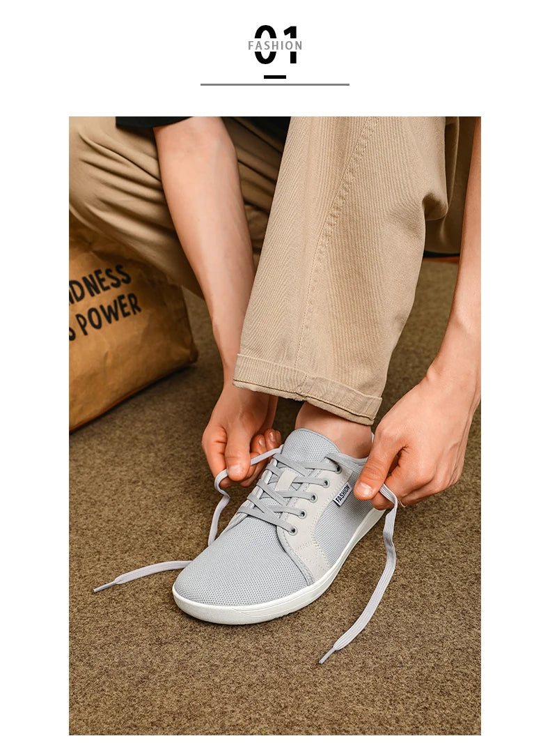 Zapatos Hombre Minimalistas Barefoot - Punta Ancha Zero Drop Transpirables Malla Ligeros Walking