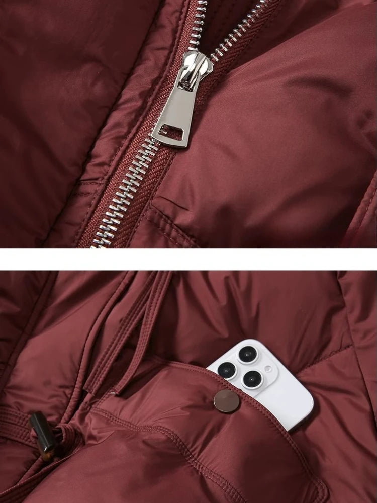 Parka Mujer Invierno Cálida - Parka Cuello Piel Pan 2025