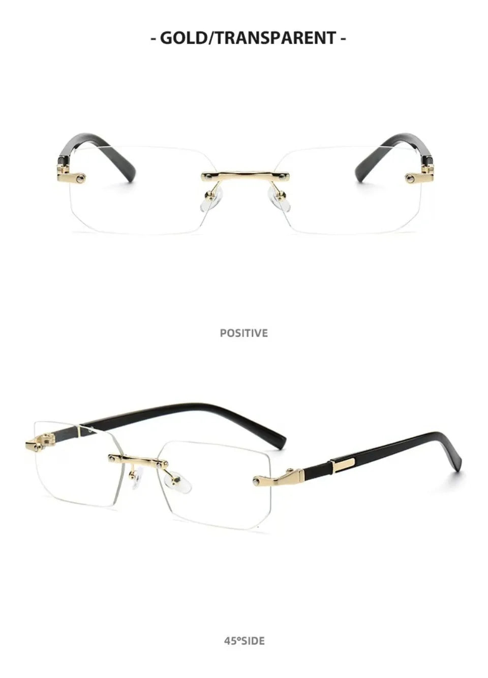 Gafas de Sol Rectangulares Sin Montura - Fashion Unisex Verano UV400