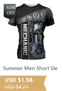 Camiseta Deportiva Hombre 3D - Running Casual Estampado Gráfico