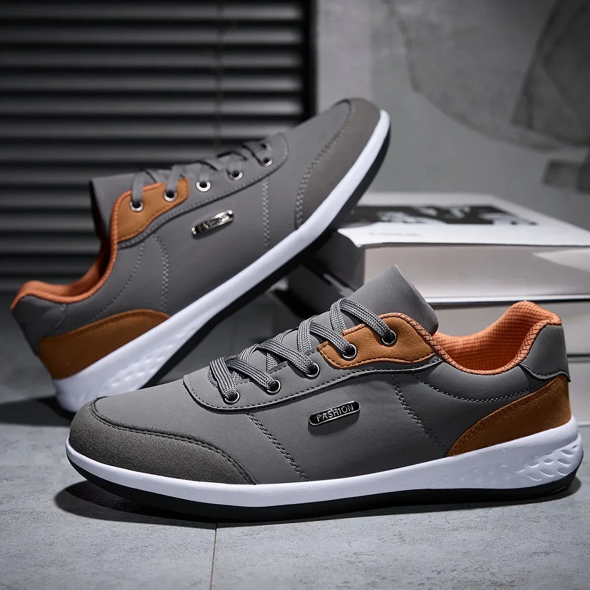 Sneakers Hombre Cuero Impermeables - Primavera Otoño Walking Leisure Deportivos Antideslizantes Tennis