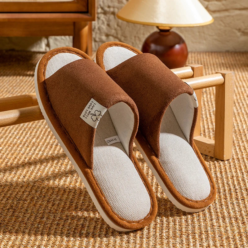 Zapatillas Casa Hombre Lino - Pantuflas Interior Antideslizantes Primavera Verano