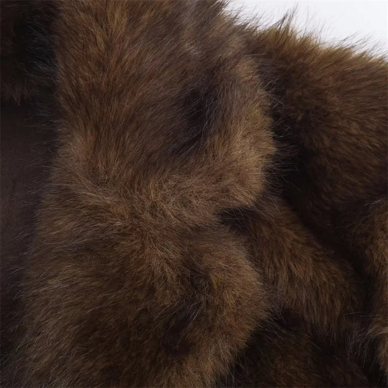 Chaqueta Mujer Piel Sintética Marrón - Chaqueta Reversible Otoño 2025