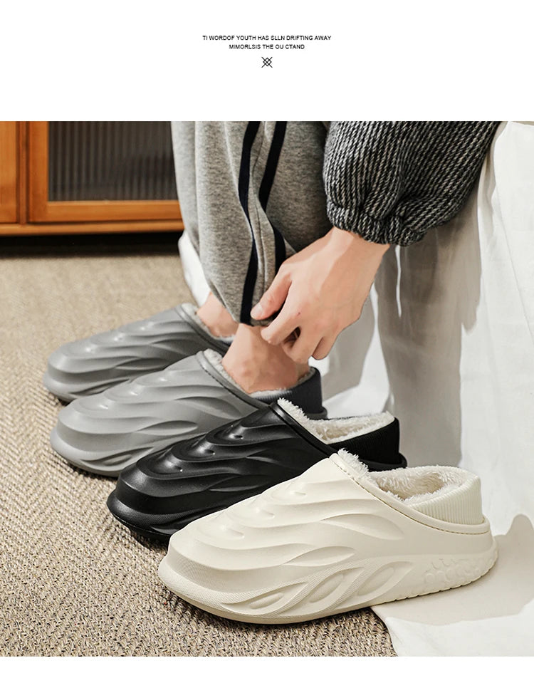 Pantuflas Casa Hombre Forro Polar - Invierno Cálidas Antideslizantes Impermeables