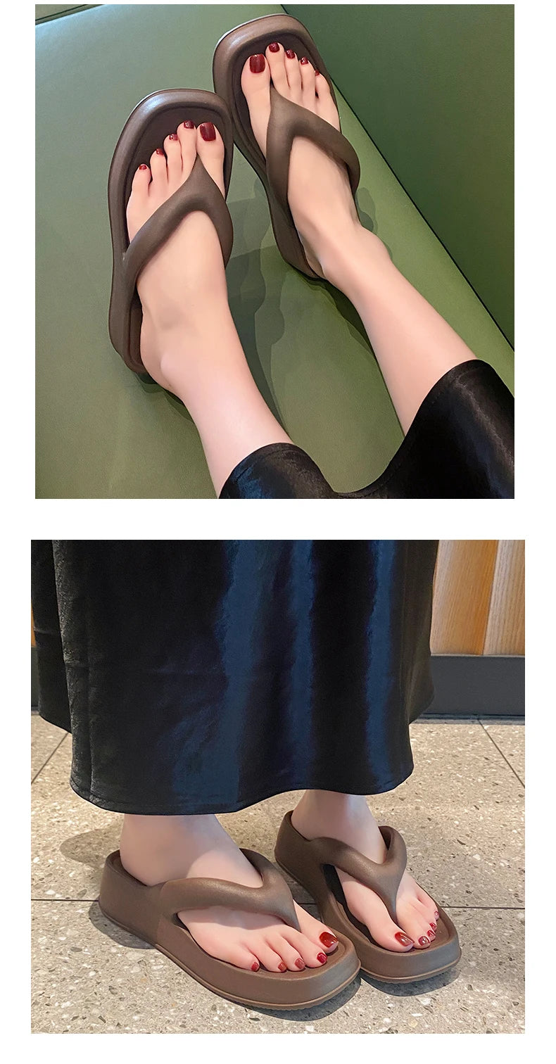 Chanclas Mujer Elegantes Transpirables - Sandalias Tacón Medio Outdoor Versátiles