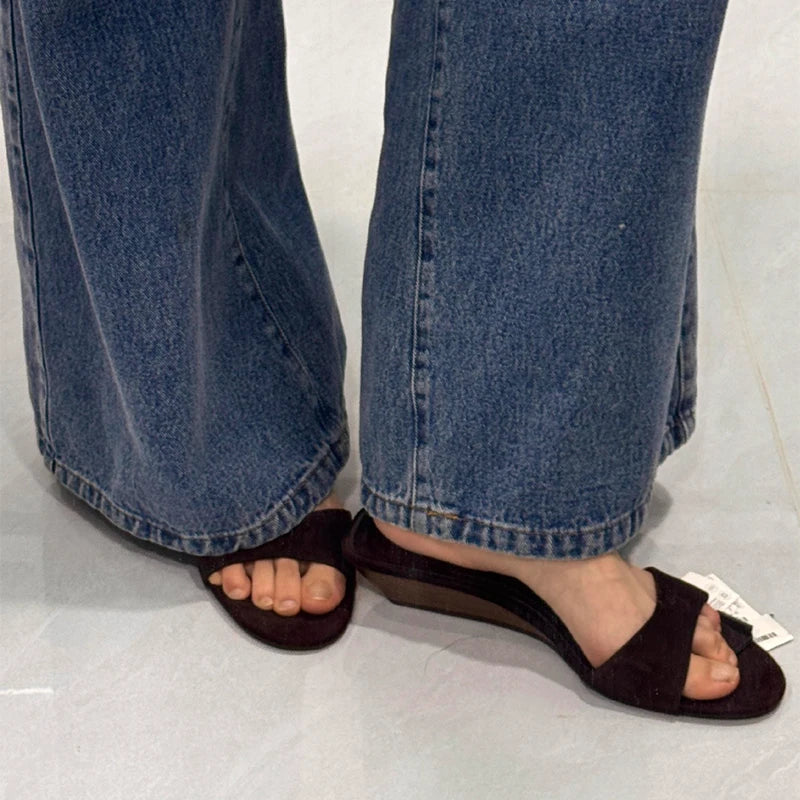 Sandalias Plataforma Mujer Luxury 2025 - Zapatos Cuña Versátiles Fashion Verano