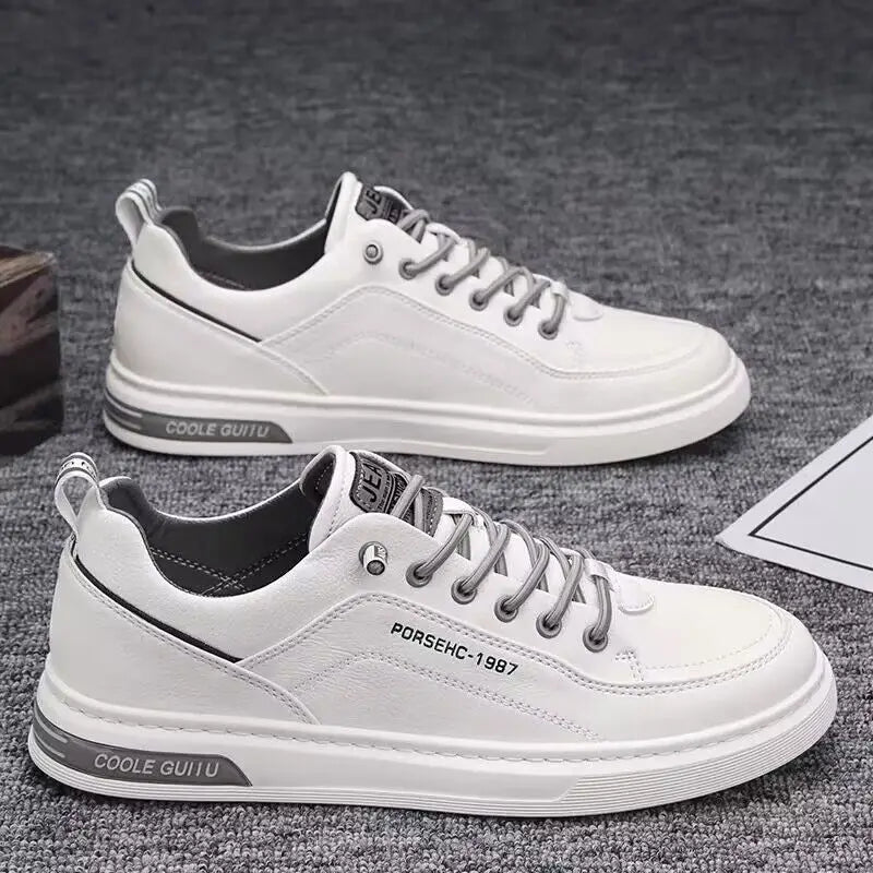 Sneakers Hombre Blancos Transpirables - Casual Fashion Conducción Walking Tennis Skate