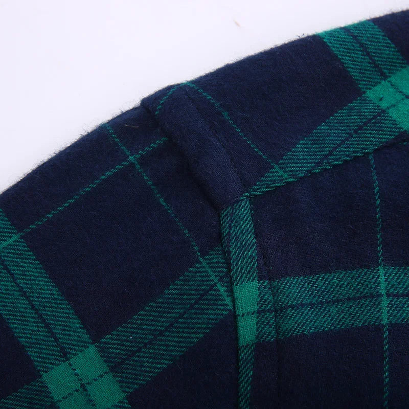 Camisa Hombre Franela Cuadros 2025 - Manga Larga Casual Primavera Otoño Slim Fit Algodón