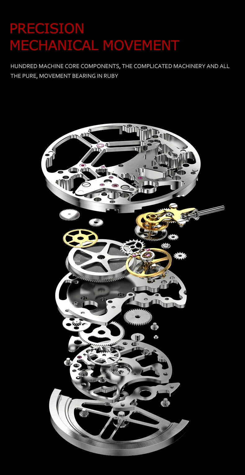 Reloj Mecánico Automático Barrel Type - Resistente al Agua Luminoso Business