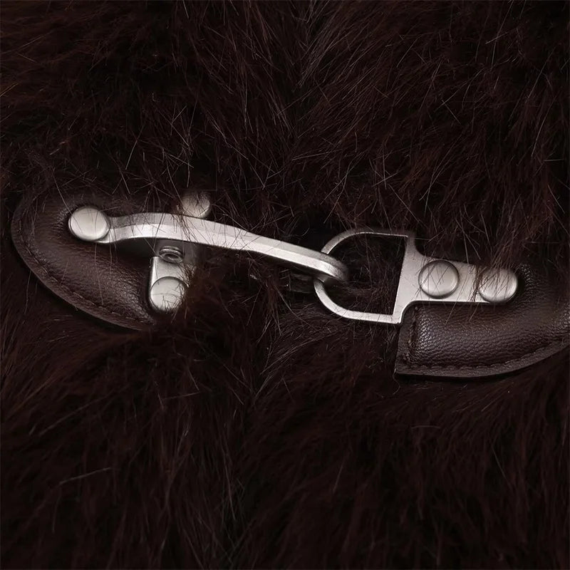 Chaqueta Mujer Elegante PU Piel - Chaqueta Solapa Doble Botón 2025