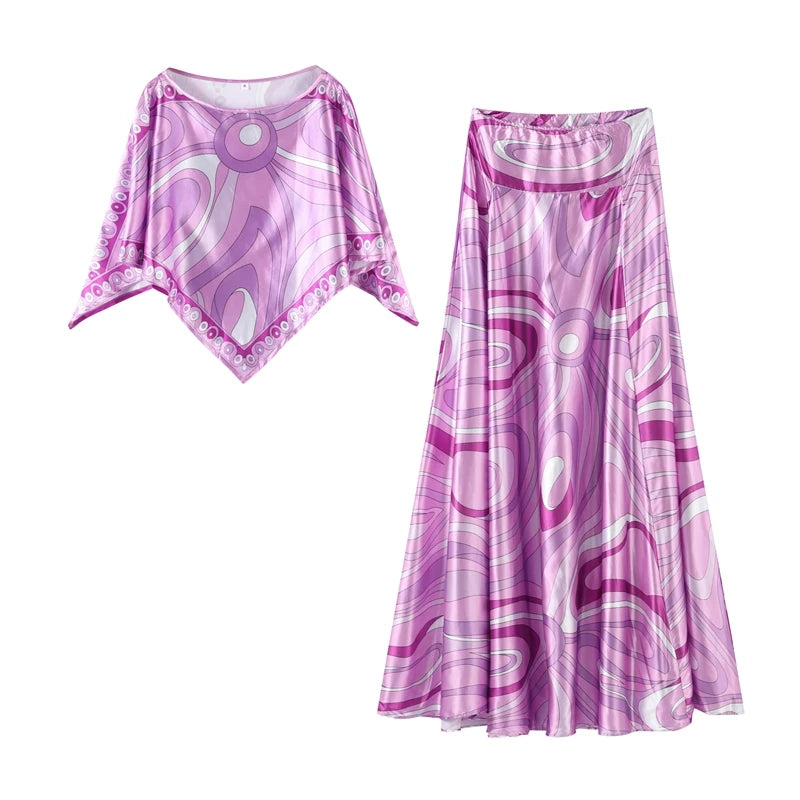 Conjunto Mujer Bohemia - Camisa Falda Larga Vintage Irregular