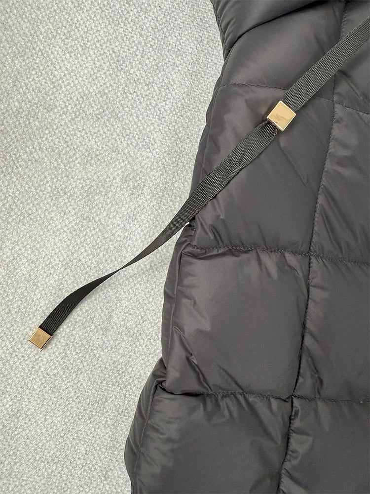 Chaleco Mujer Plumas Pato Capucha 2025 - Chaqueta Sin Mangas Irregular