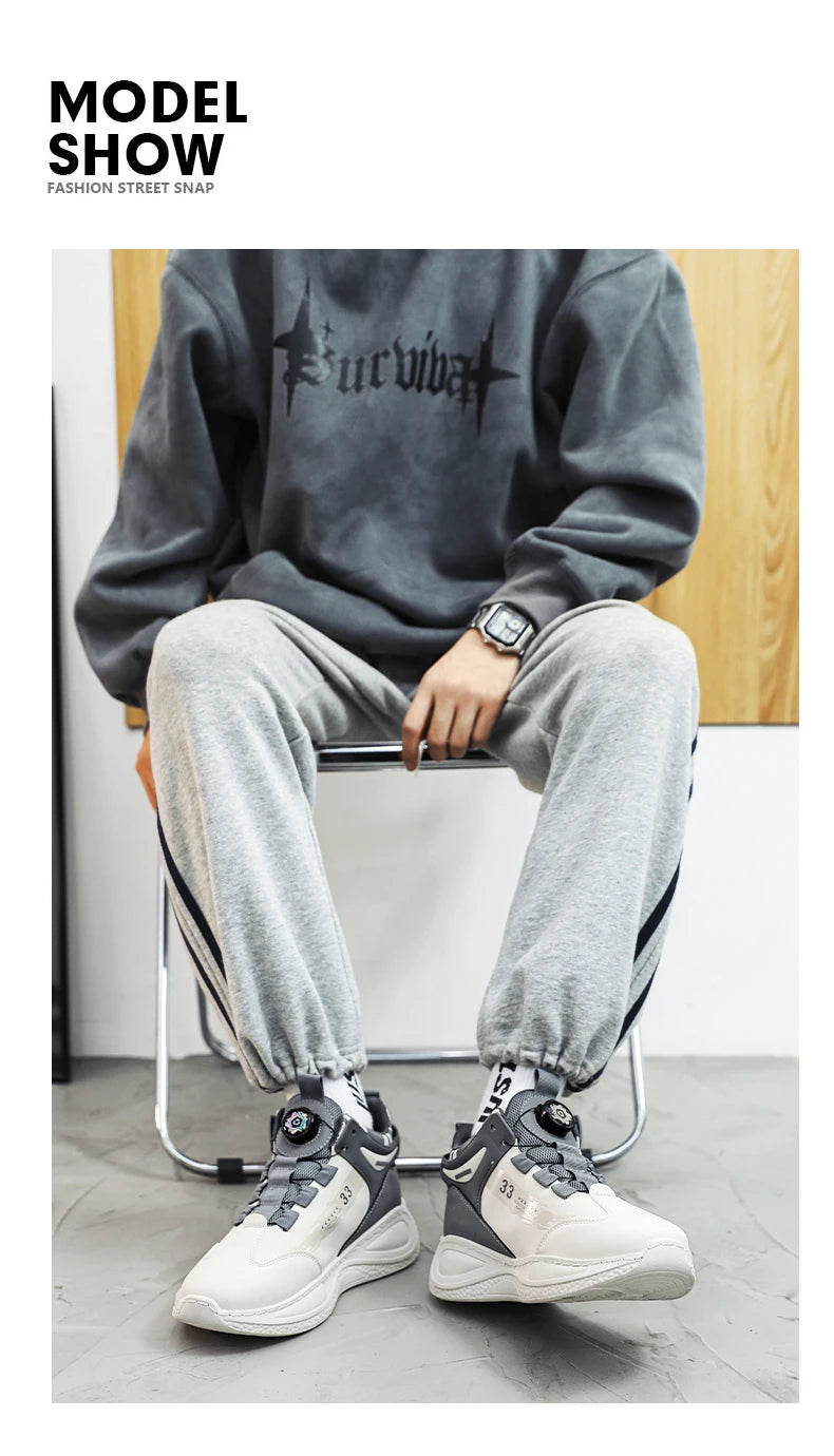 Sneakers Hombre Hebilla Giratoria - Cómodas Antideslizantes Cordones Duraderas Outdoor Actividades