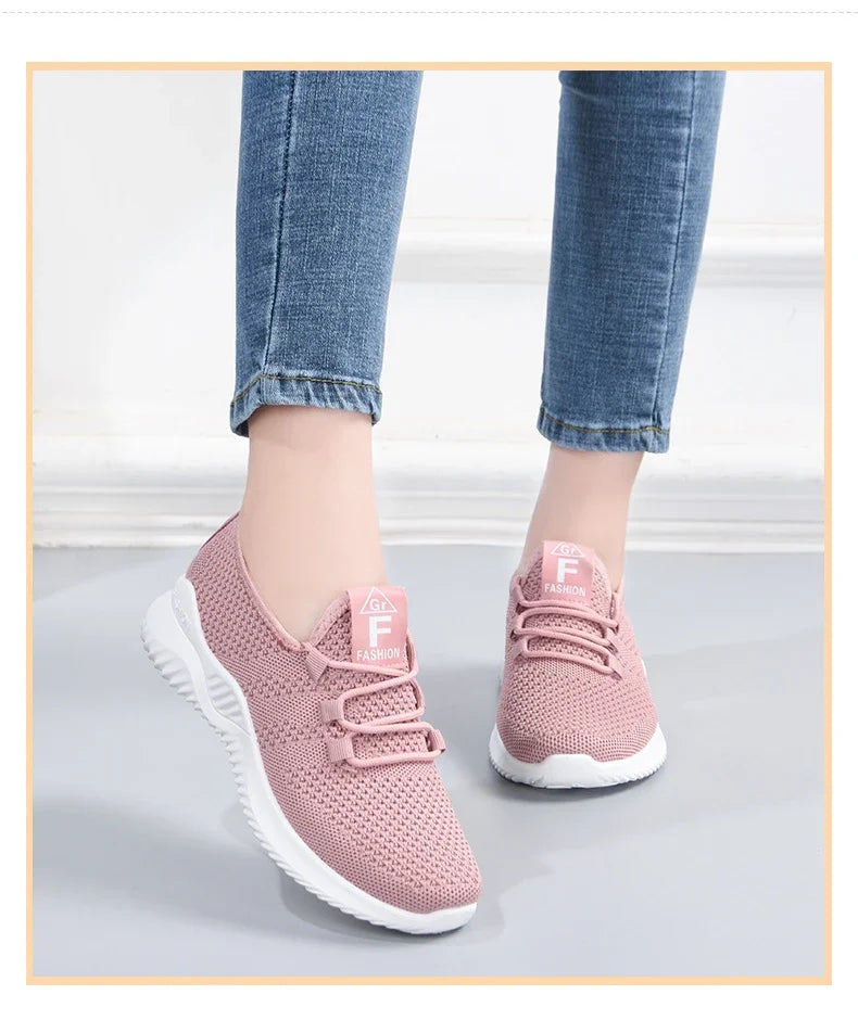 Sneakers Plataforma Mujer Verano - Zapatillas Transpirables Versátiles Cordones