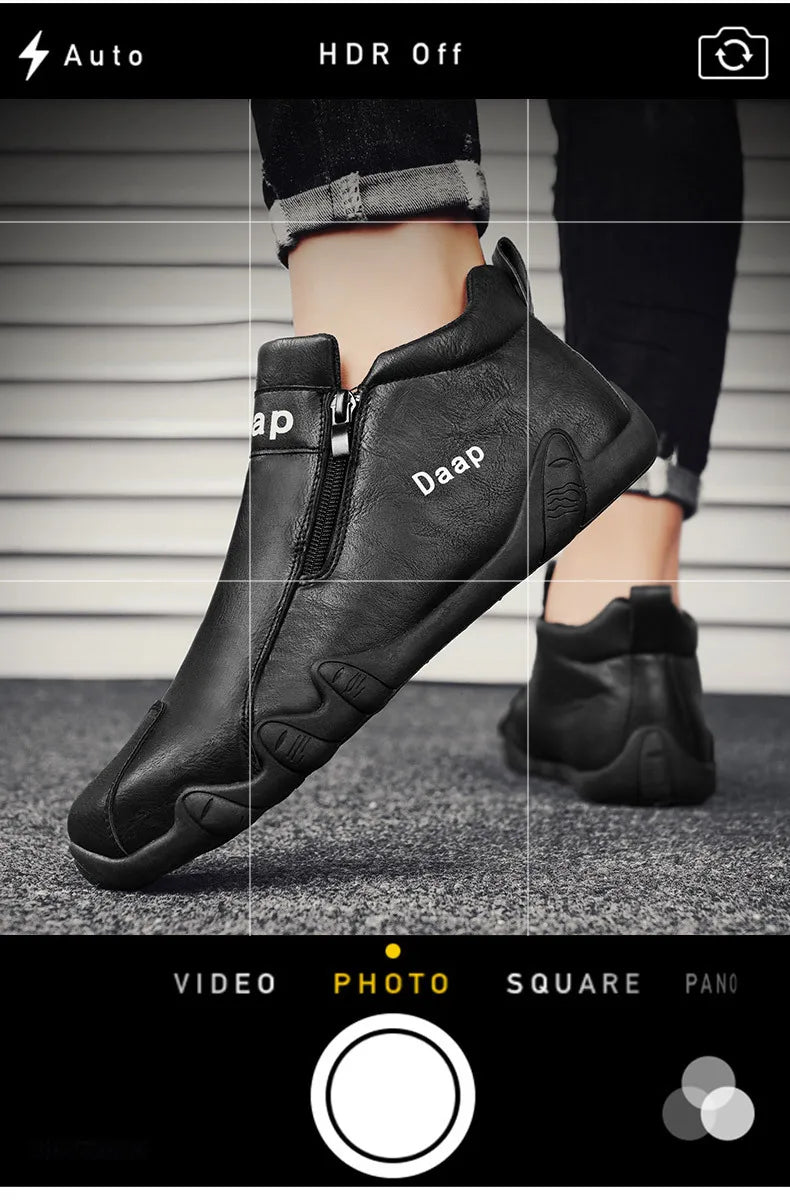 Botines Hombre Casual 2024 - Botas Tobillo Lujo Slip-On Ligeras Outdoor High Top