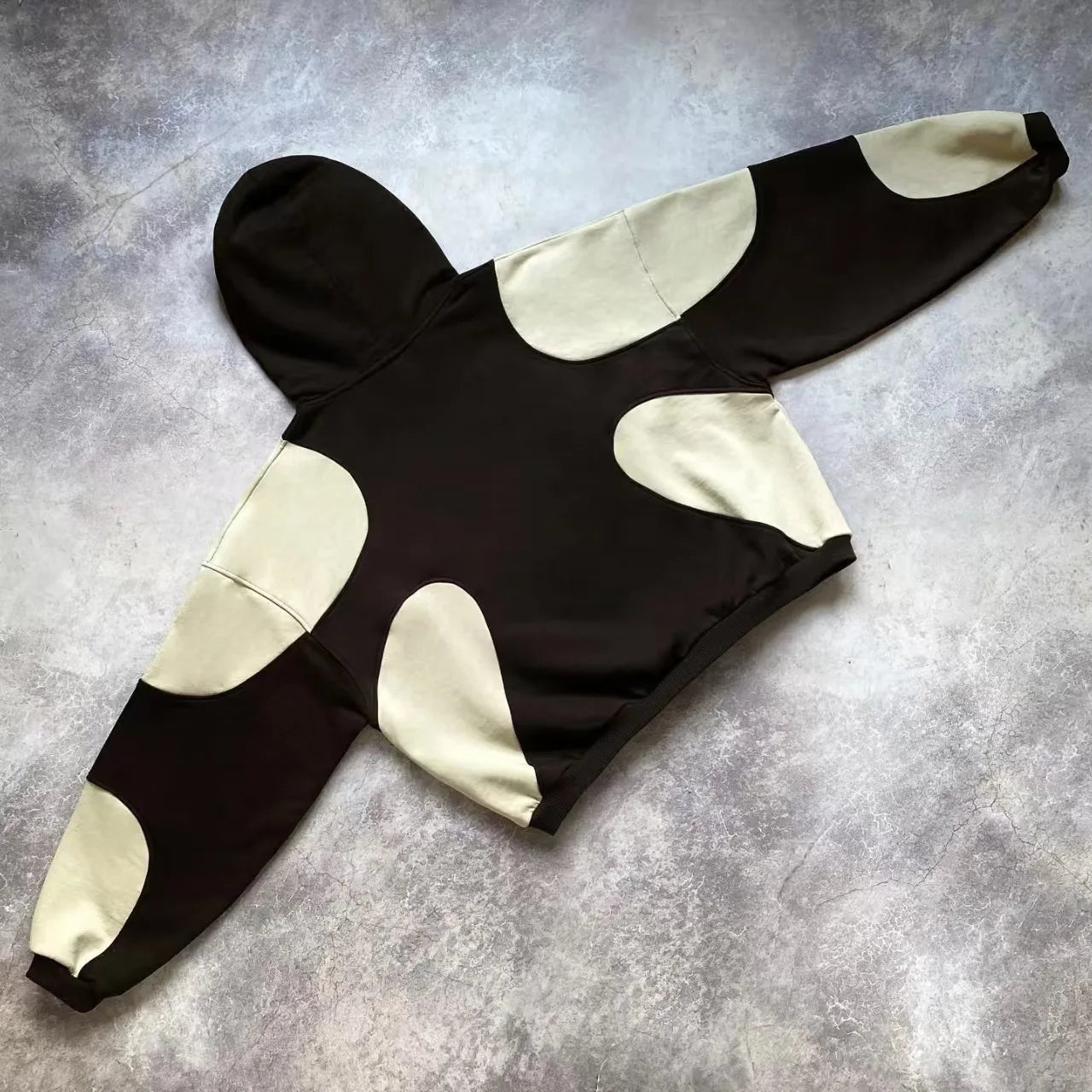 Sudadera Goth Harajuku Hombre - Hoodie Y2K Patrón Negro Gris Otoño