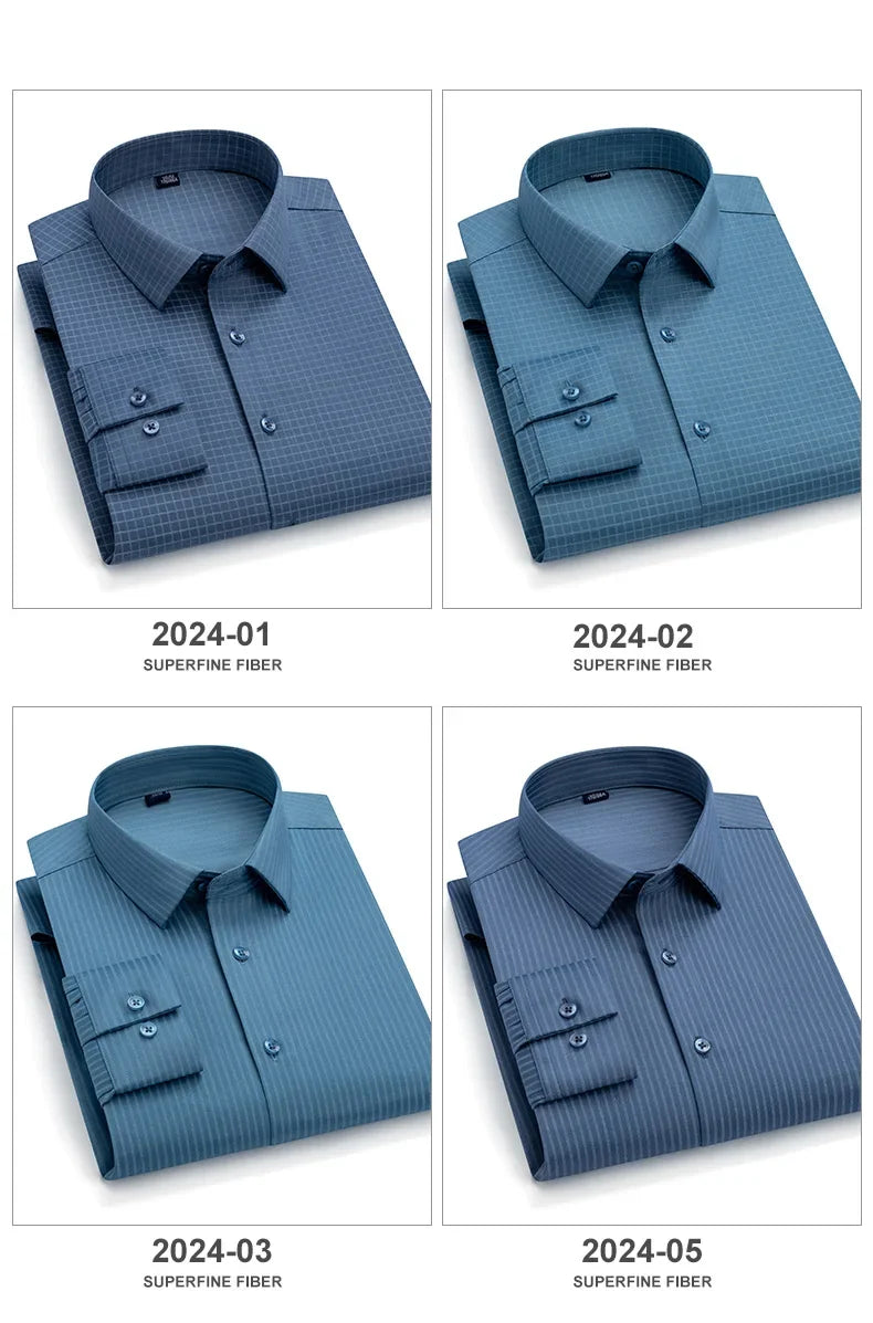 Camisa Hombre Estampada Vintage Slim Fit - Manga Larga Cuadros Suave Fashion Designer