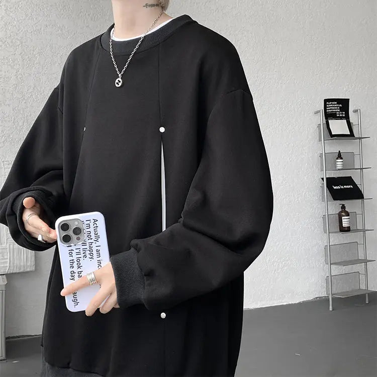 Sudadera Hombre Otoño Invierno - Hoodie Cuello Redondo Casual Outdoor