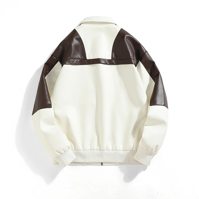 Chaqueta Cuero Hombre Motocicleta - Bomber Biker Otoño Invierno