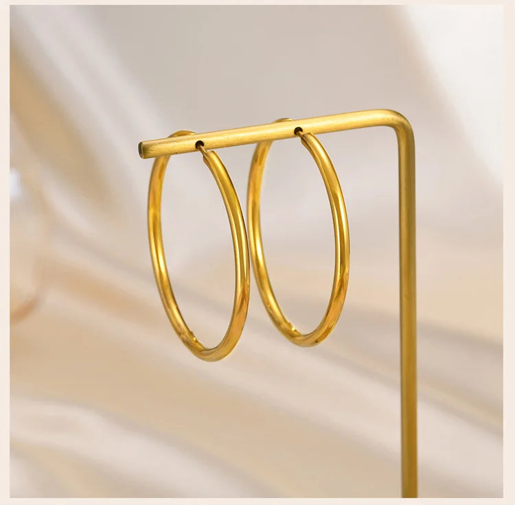 Pendientes Aro Minimalistas Mujer - Acero Inoxidable Redondos Huggies