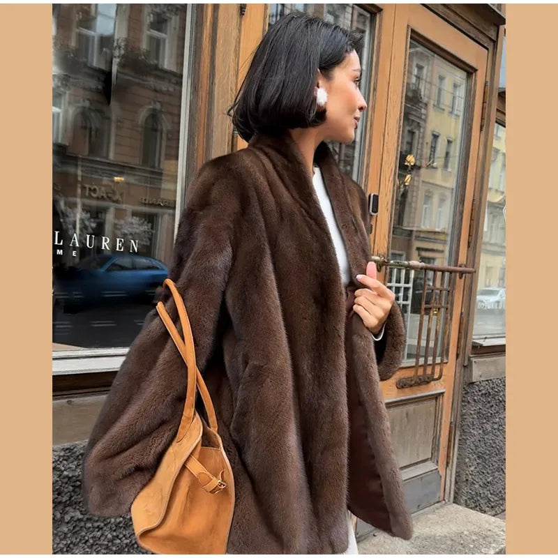 Chaqueta Piel Sintética Mujer Lujo - Chaqueta Cinturón Cuello V