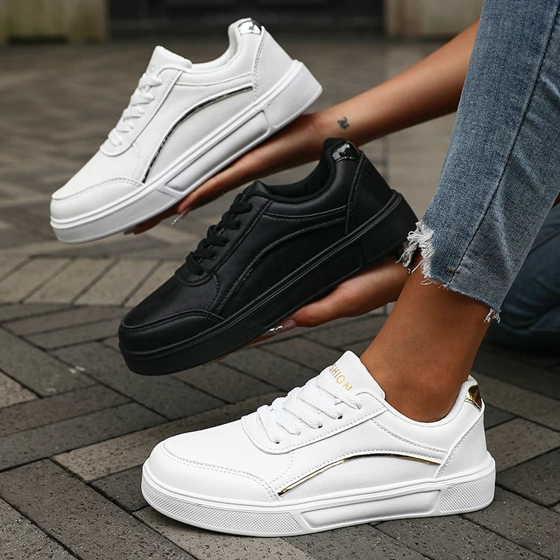 Sneakers Negros Fashion 2025 - Zapatillas Low Top Versátiles Cordones